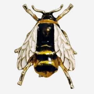 Vintage-Style Enamel Bumble Bee Brooch – Statement Pin Jewelry